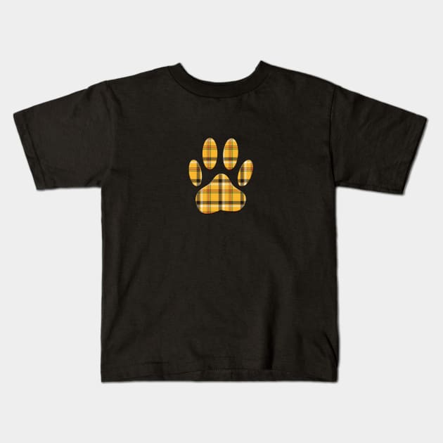 Tartan Dog Paw Print Kids T-Shirt by Braznyc